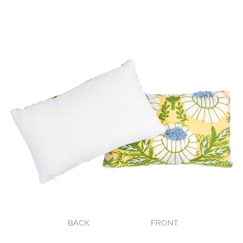 Marguerite Embroidery Pillow B, Buttercup