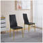 Ensemble de 4 chaises, couleur dorée, siège noir-2002582897