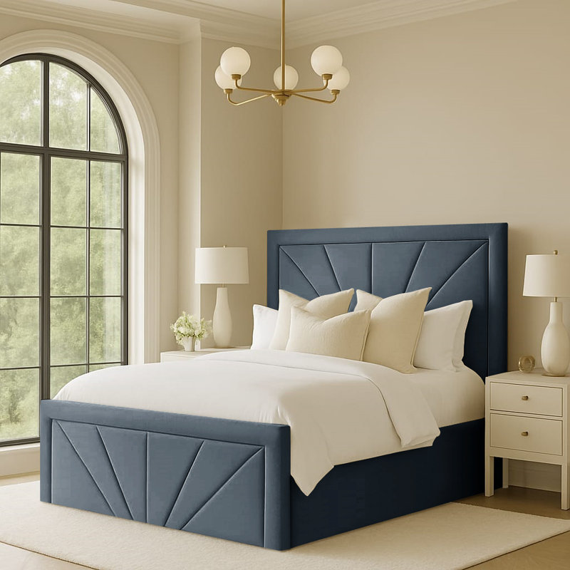 Upholstered Ottoman Storage Bed, Double (4'6), Steel