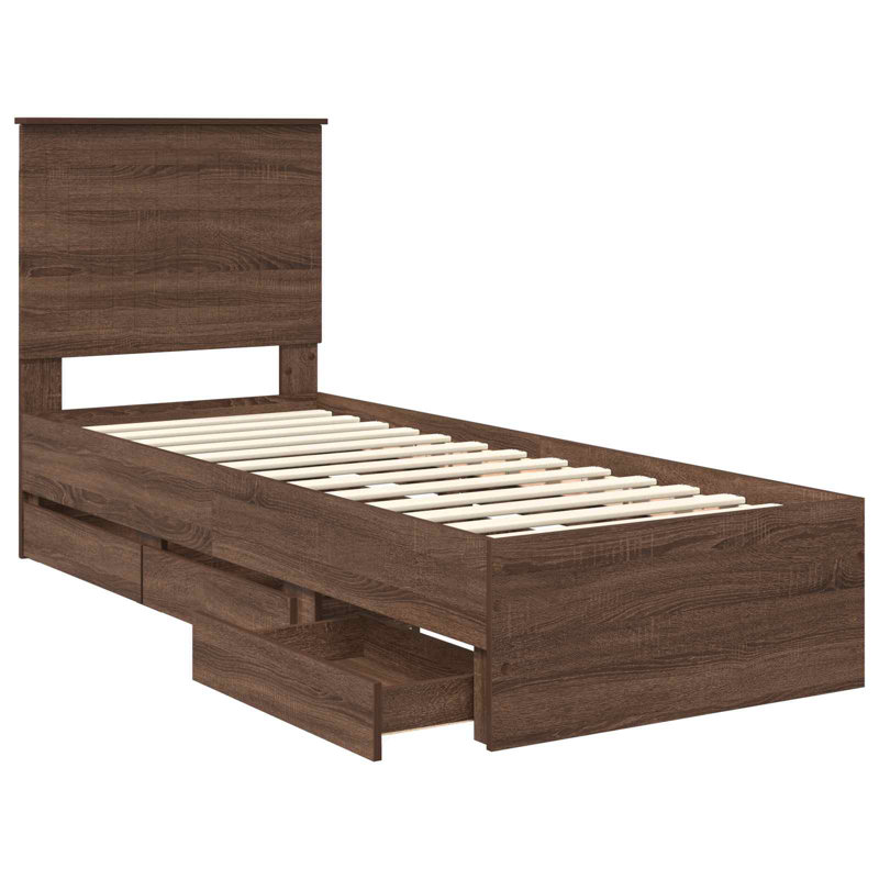 Bed Frame, Small Single (2'6), Brown Oak