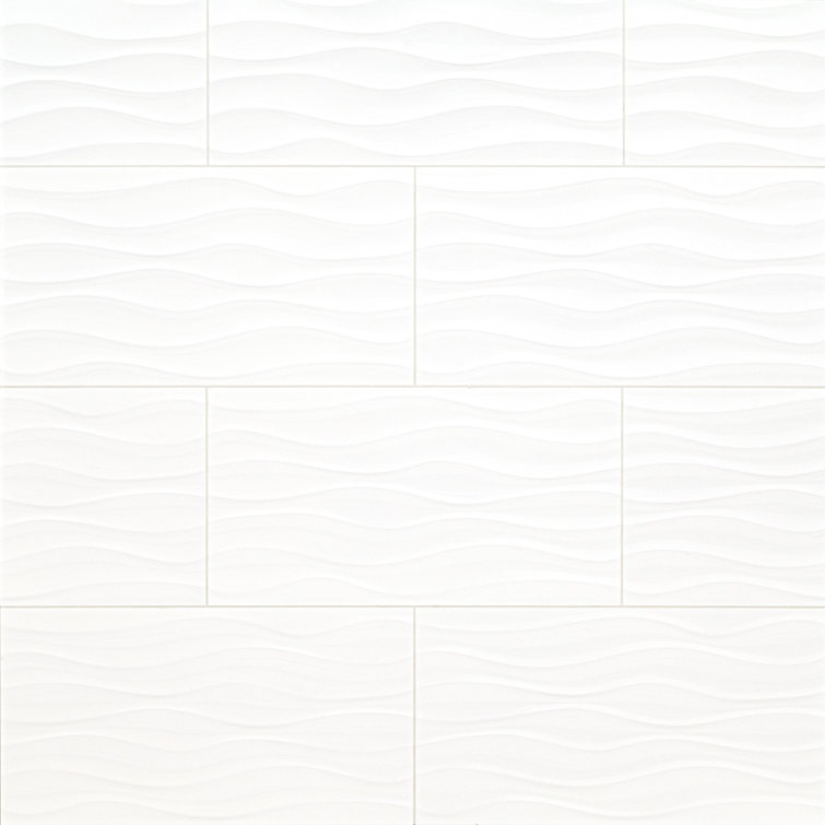 Dymo Wavy 12" x 24" Ceramic Polished Wall Tile
