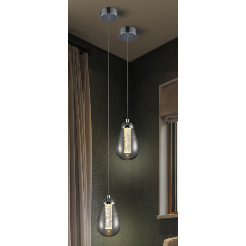 Nazario 1 - Light Chrome LED Teardrop Pendant