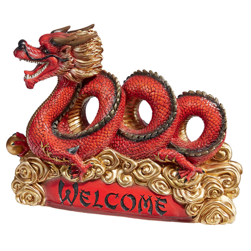Statue de dragon asiatique zen amusant