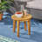 Outdoor 16" Acacia Wood Side Table-908974206