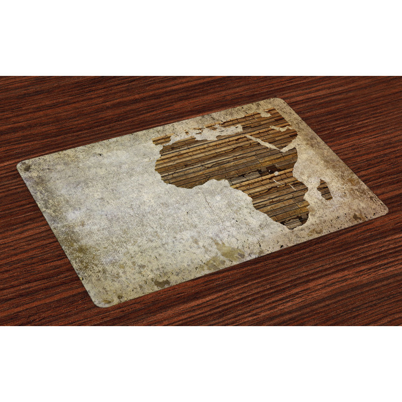 Ventnor African Wooden Plank Map Placemat