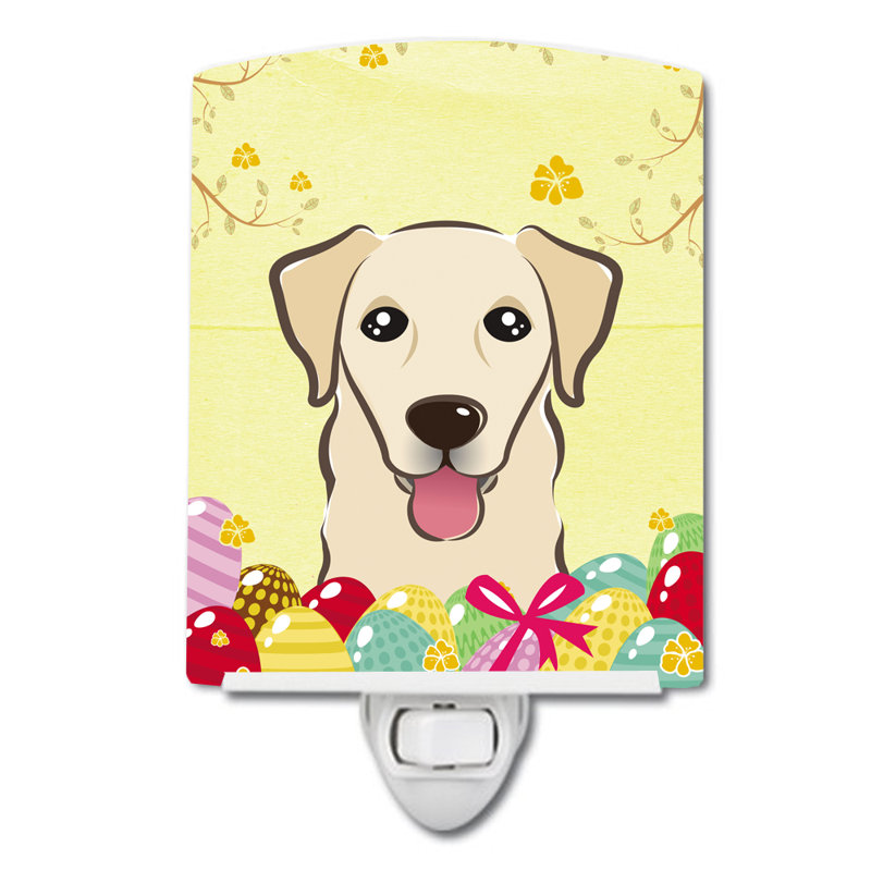Éclairage de nuit en céramique pour oeuf de pâques jacks d’olivier terrier, Golden retriever beige