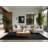 Soft Plush Faulk New Years Modern & Contemporary Abstract Area Rug in Blue – Navy Binding-1944275654