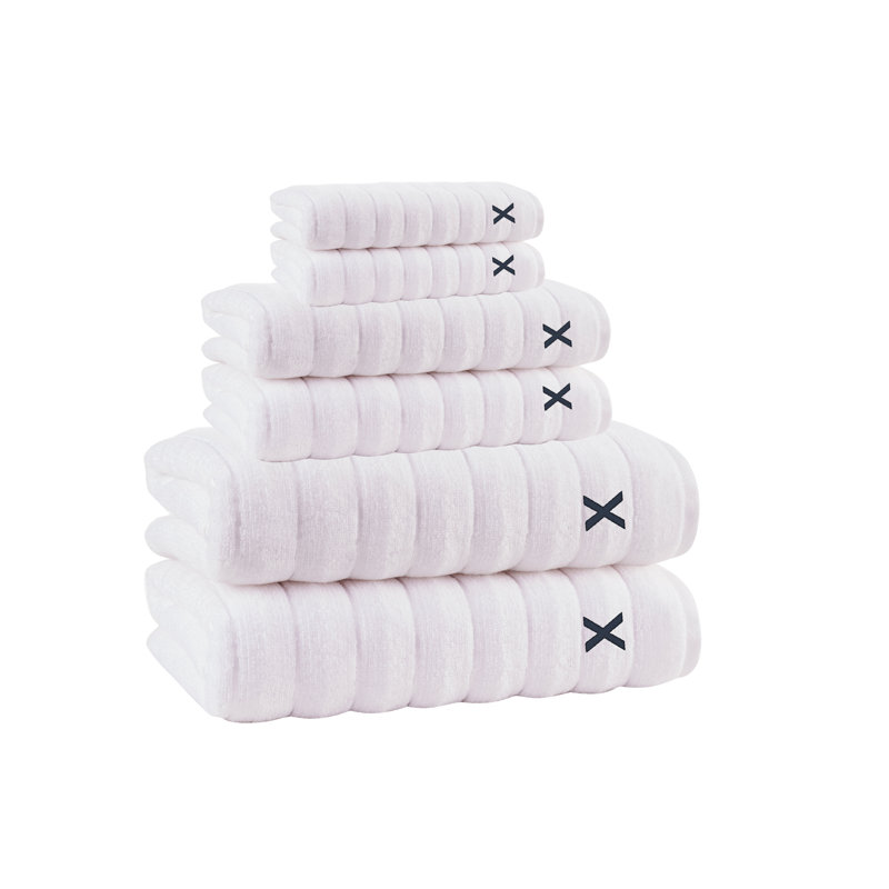 Brooks Brothers Vague 6 pcs Towel Set, White, X