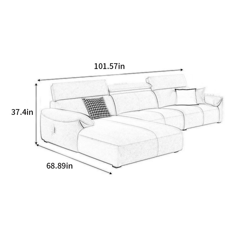 Galaz, 37.4" H x 101.57" W x 68.89" D