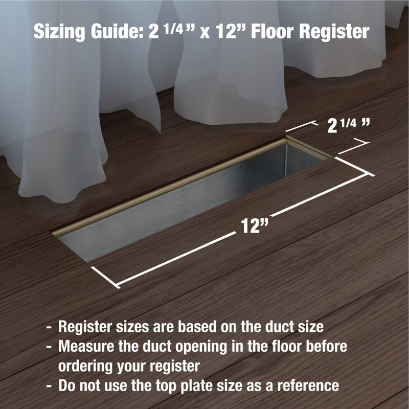 Registre de plancher en métal, Bronze huilé, L 2,125 po x L 12 po