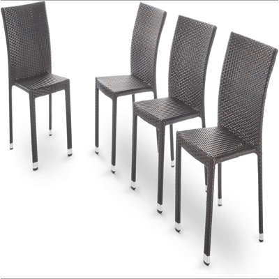 LARACHE ALUM ARMLESS RATTAN CHAIR