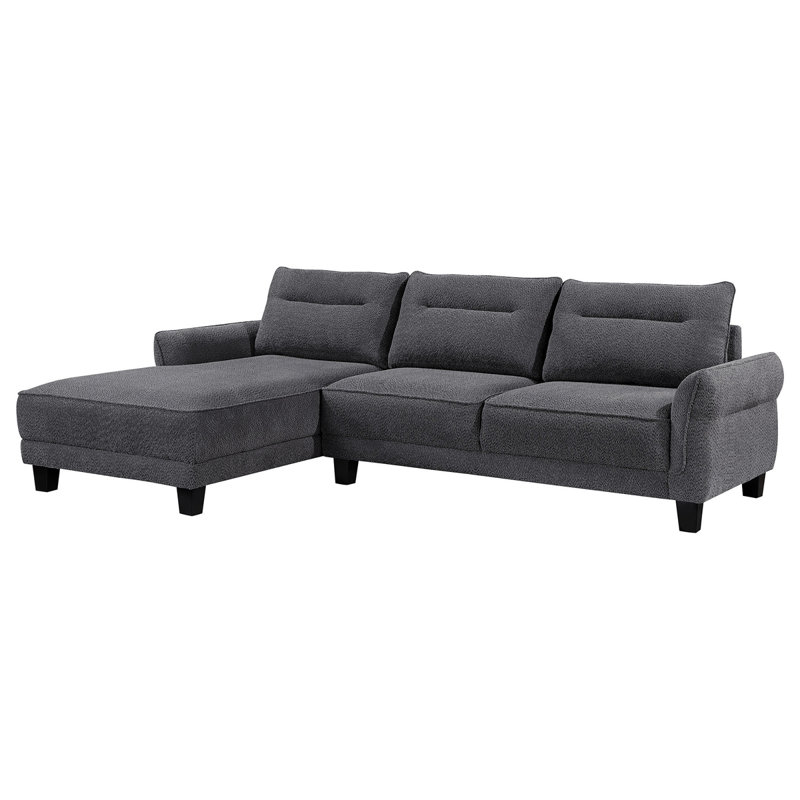 Canapé modulaire gris à dossier lâche
