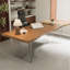 Bureau d'écriture rectangulaire en bois massif brun clair-1642305264