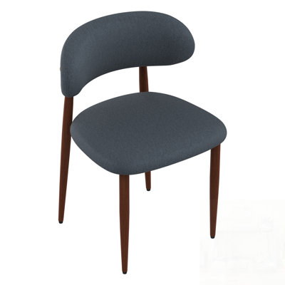 Dining Chairs Set of 4, Modern Farmhouse Fabric Upholstered Side Chairs with Comfortable Foot Pegs, Metal Legs for Home