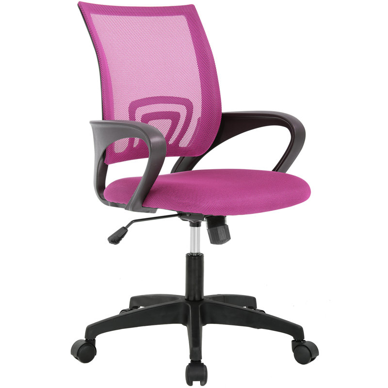 Chaise de bureau Fauteuil de bureau à hauteur réglable Fauteuil de bureau ergonomique, Rose