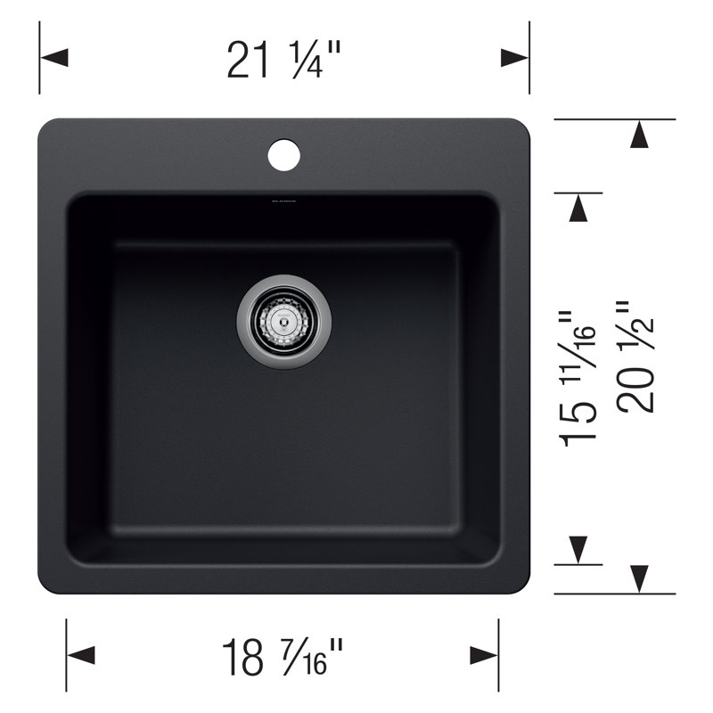 BLANCO Liven 21 1,0 noir charbon, Noir charbon