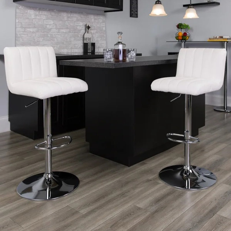 Tabouret de bar à hauteur réglable Winnols, Blanc