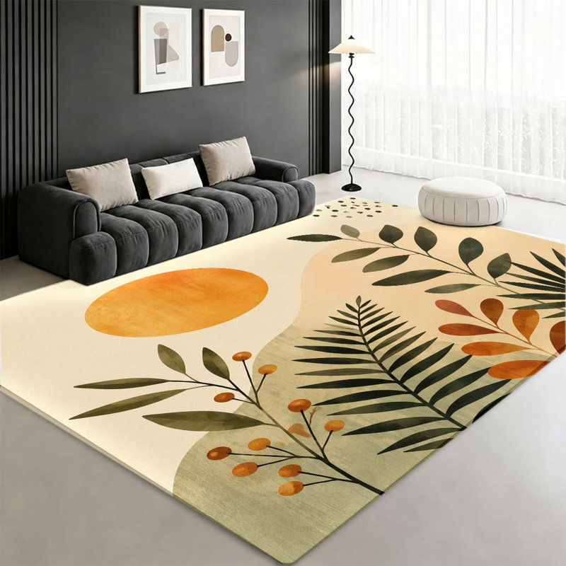 Tapis abstrait Boho, Rectangle 9 pi 10 po x 6 pi 7 po (300 x 200 cm)