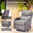 Meriline 4 - Person Outdoor Wicker Conversation Set With Swivel & Glider Chairs And Tempered Glass Side Table-122524761-122524762