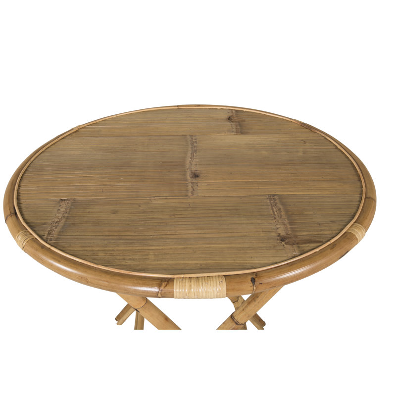 Posie Oval Bamboo Solid Wood Outdoor Coffee Table - 80 cm W 80 cm D