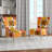 Abstract Retro Geometric Pattern VI - Mid-Century Upholstered Side Chair