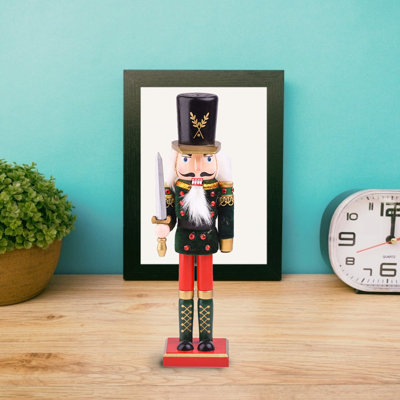 Figurine casse-noisette ornement en bois sur le thème de Noël exquis pour armoire à vin