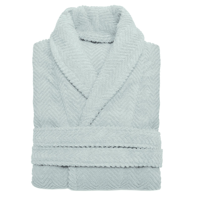 Peignoir unisexe 100% coton turc à chevrons, Grand / Très grand, Bleu minuit