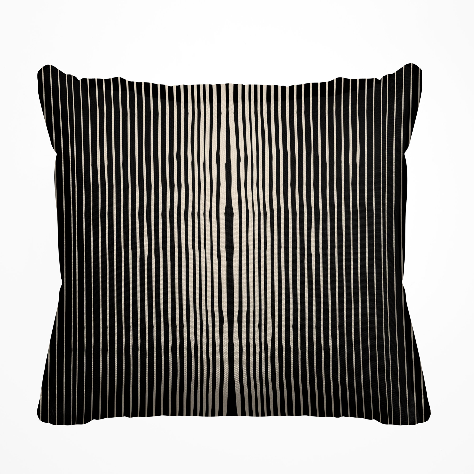 Ash Striped Indoor/Outdoor Throw Pillow, Black, 20" x 20"