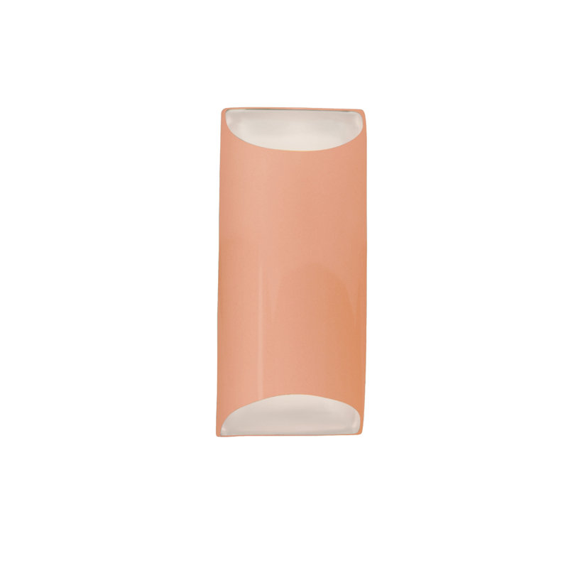 Applique murale en céramique Beda, H 13,75 po x l 7 po x P 4 po, Rosé brillant