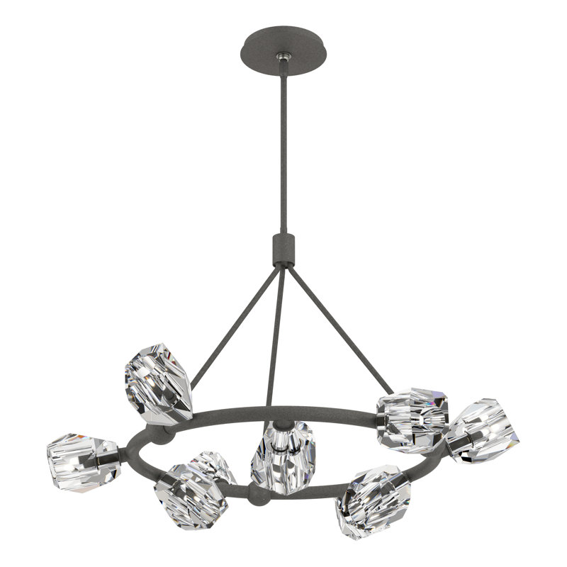 Gatsby 9 - Light Unique Wagon Wheel Pendant, Natural Iron