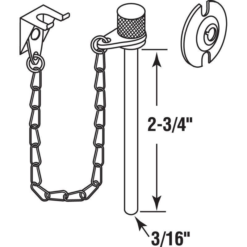 Verrou de porte coulissante avec anneau Prime-Line, finition noire
