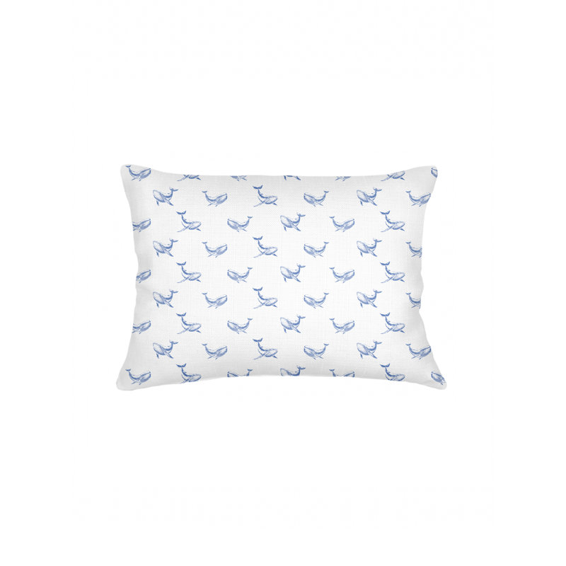 Printed Pillows Linen Pillow Cover & Insert, Blue, Rectangle 14" H x 20" W, Pillow Cover Only - No Insert