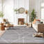 Tapis à rayures géométriques contemporain brun / ivoire Rambo-100078647
