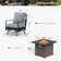 4-Person Rocking Sofa Chairs Seating Group with Fire Pit Table