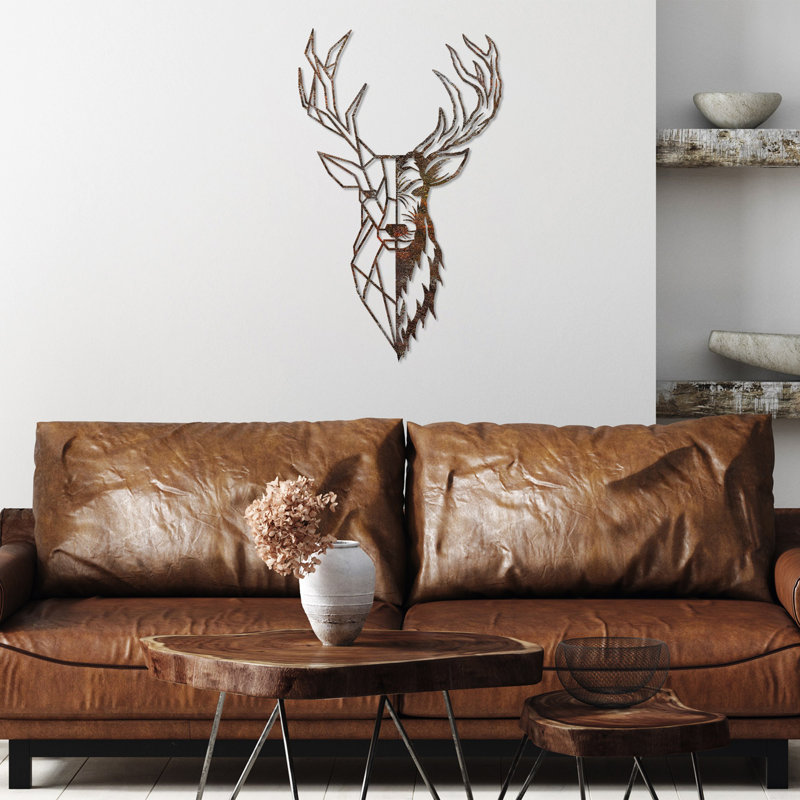 Accessoire mural décoratif en métal, H 16,50 po x l 27,60 po x P 0,80 po, Bronze