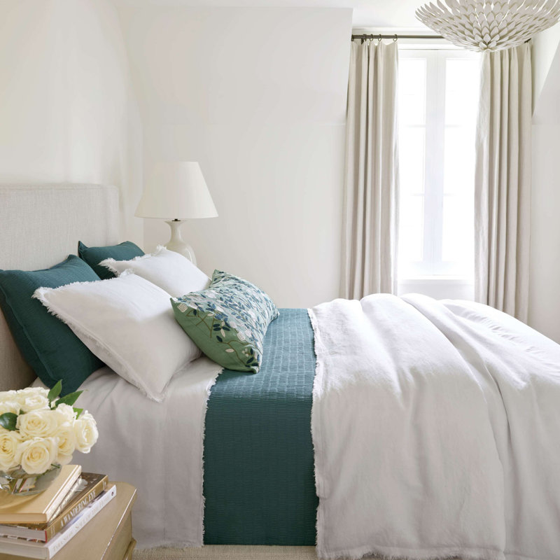 Faye Linen Duvet Cover, Full/Queen Duvet Cover, Plaster