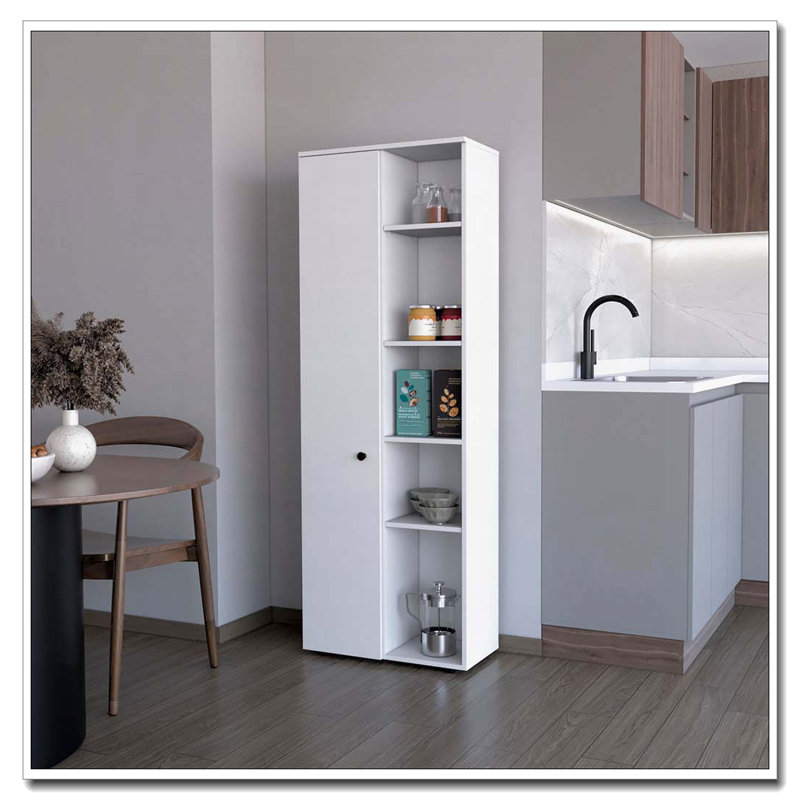 White 1-Door Multistorage Kitchen Pantry, White