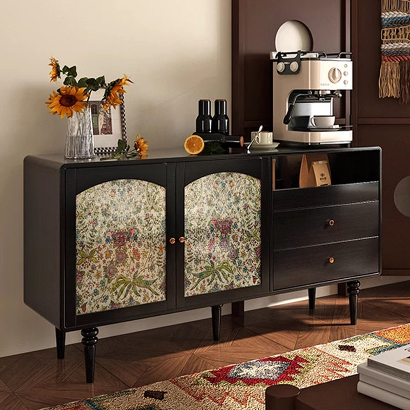 Buffet de rangement rétro français, Noir
