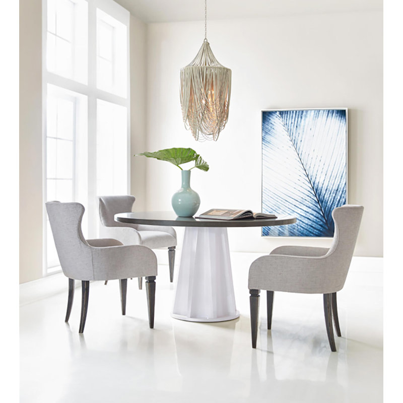 Small Leather Fringe Chandelier w/ Crown, Cream