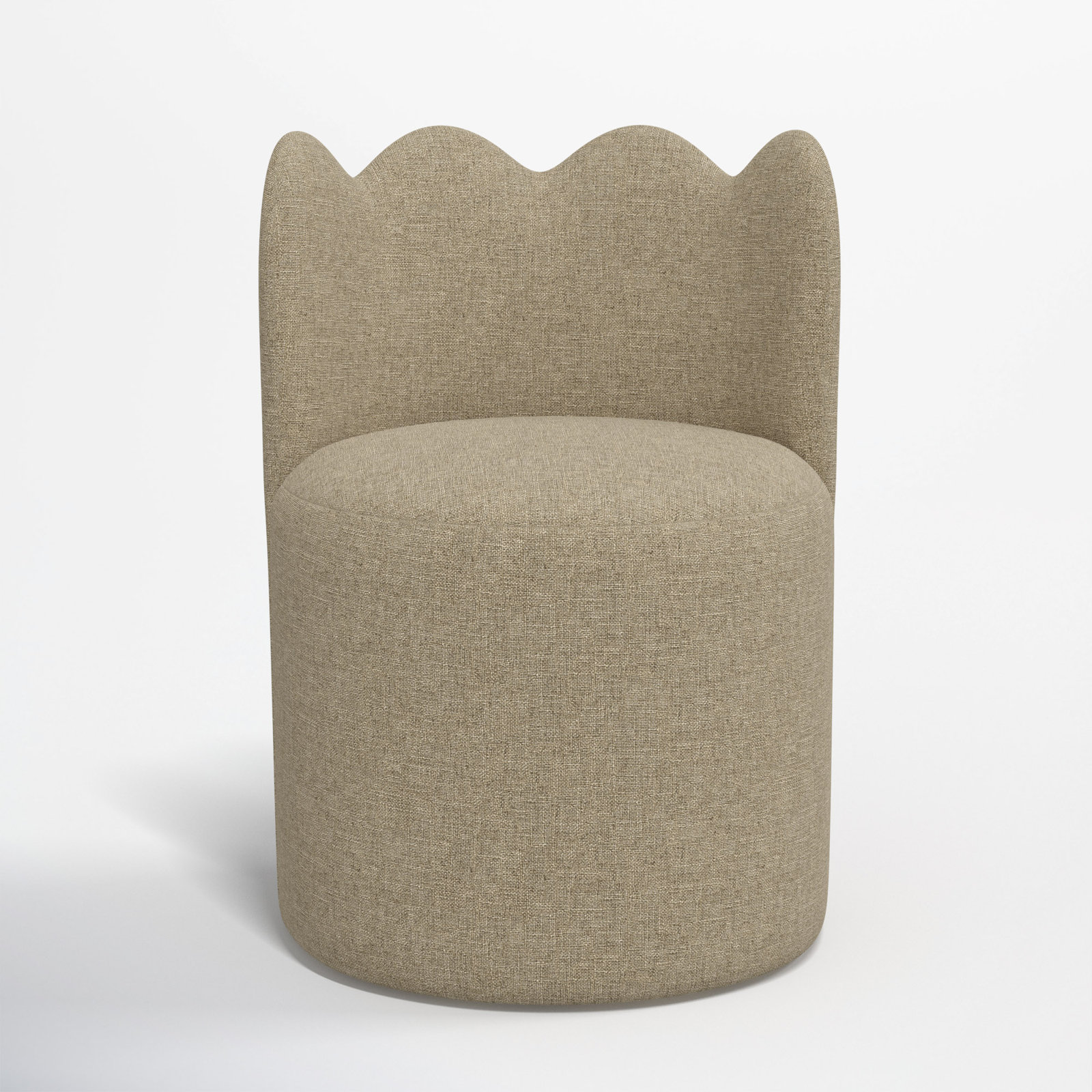 Dahlia Wavy Back Dining Chair, Zuma Natural Textured Linen