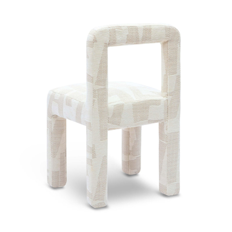 Chaise en jacquard à motif crème Donn