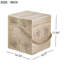 Table d'appoint d'extérieur carrée en grain de bois MGO avec corde tressée simulée - Table de bout intérieure rétro pour la maison et le patio