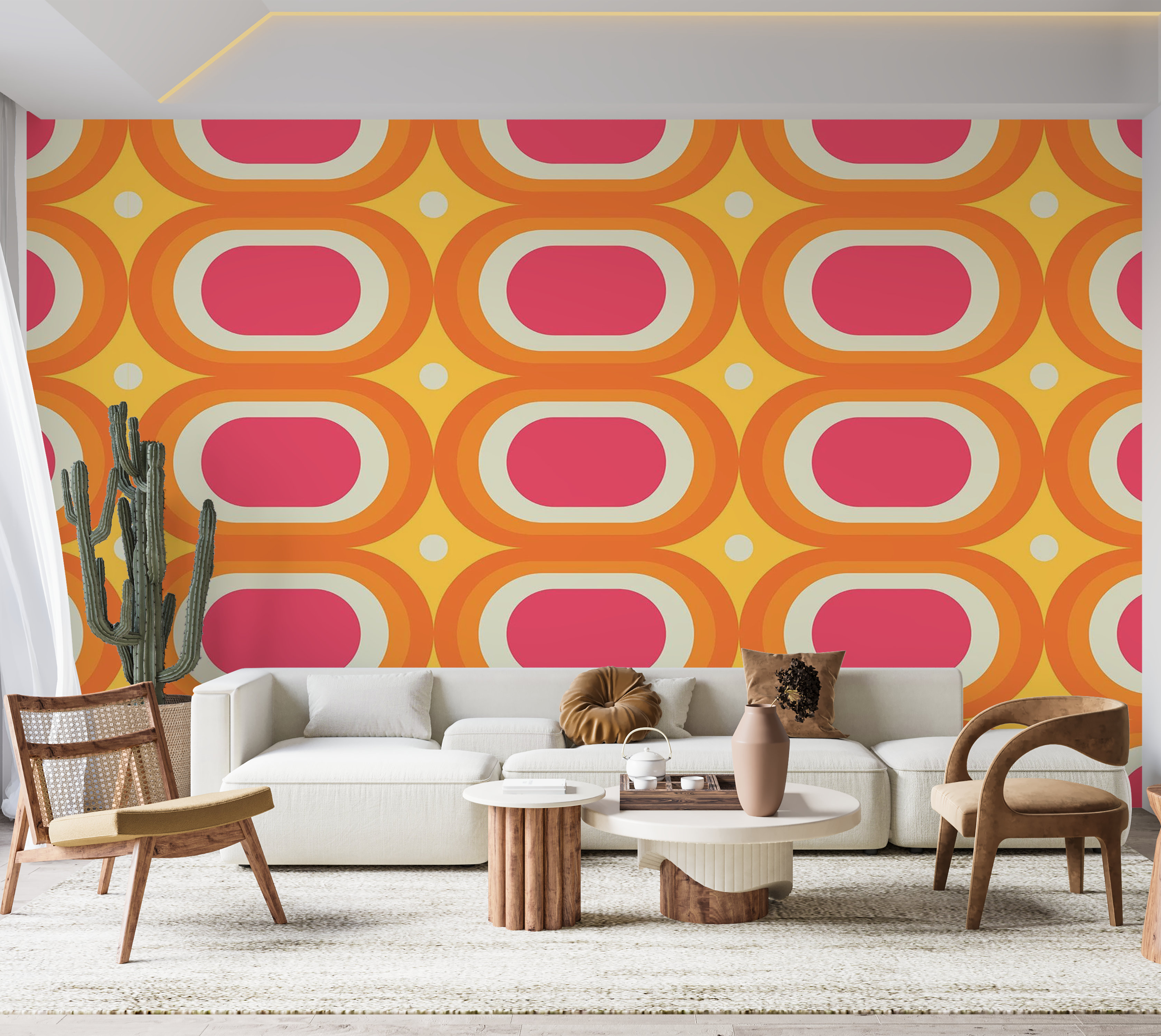 Hokku Designs Premium Wallpaper Wall Mural - Retro Pattern | Wayfair