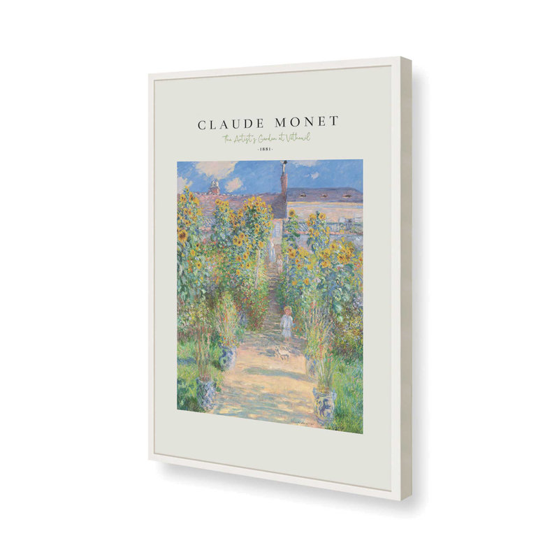 The Artist's Garden par Monet v2, reproduction dans un cadre, H 15 po x l 12 po, Reproduction encadrée sans passe-partout