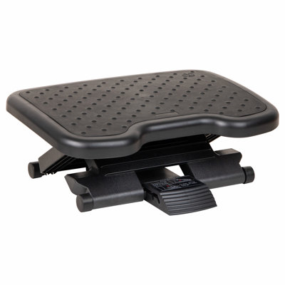 Repose-pieds réglable Mind Reader avec coussin en élastomère pour le confort et le soutien, plateforme ergonomique pour les pieds, hauteur réglable, noir