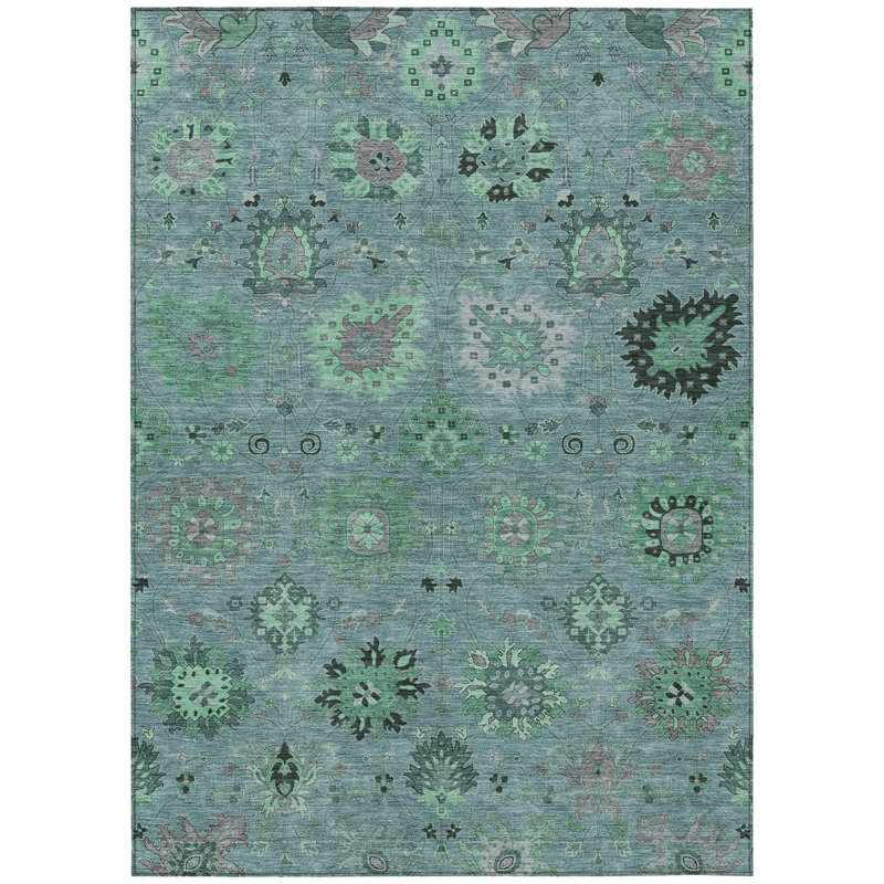 Machine Washable Indoor/Outdoor Mattis ACN2289 Damask Rug, Rectangle 2'6" x 3'10"