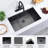 32 Inch Black Stainless Steel Undermount Drop In kitchen Sink