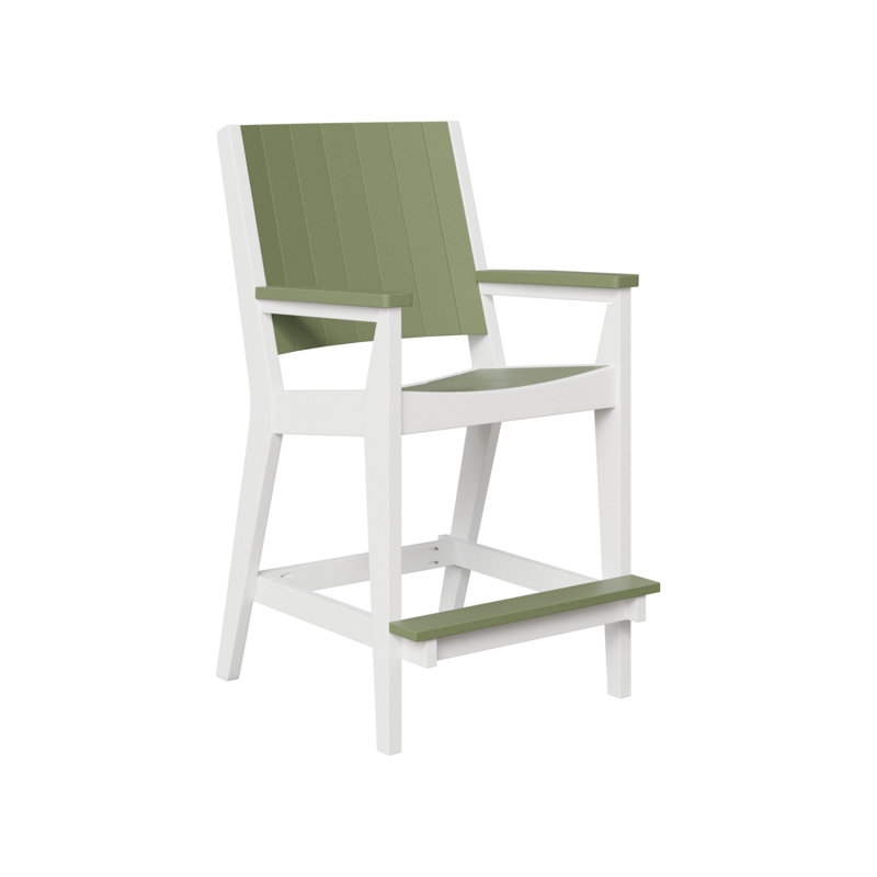 Mayhew Outdoor Bar Stool, White/Sage