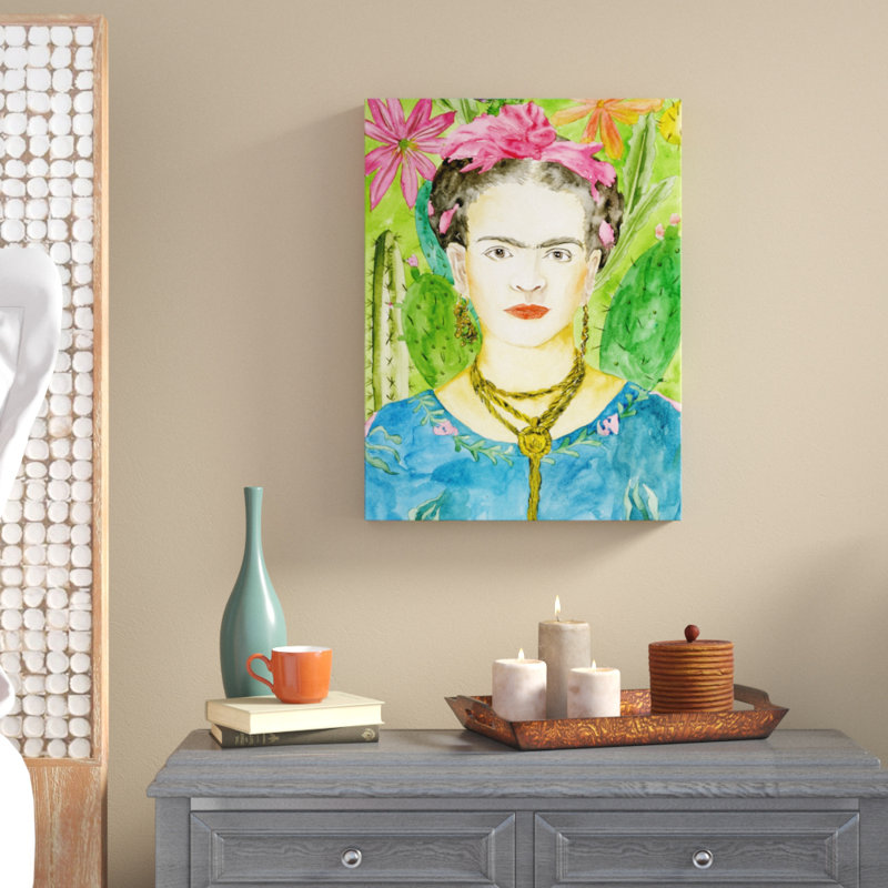 « frida kahlo ii », peinture sur toile tendue, H 32 po x l 24 po x P 2 po