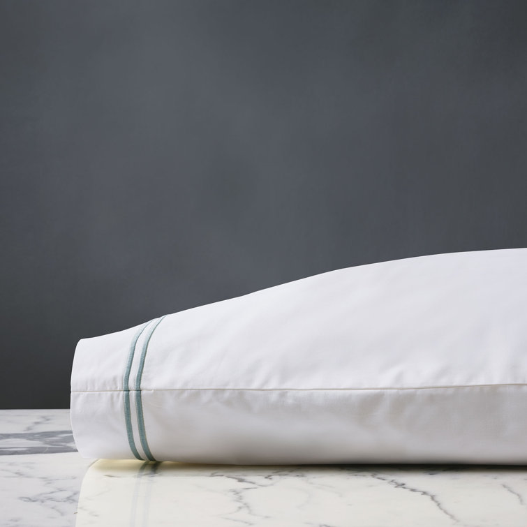 Enzo Pillow Case in White/Lake